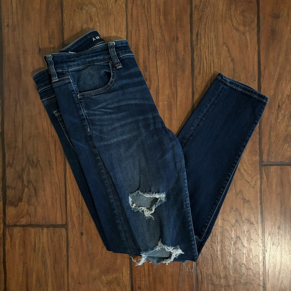 American Eagle Next Level Stretch Distressed Skinny Jeans Size 12